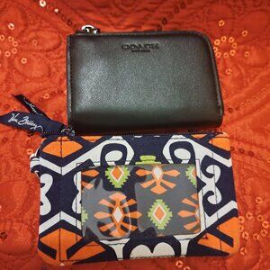 Bundle of Vera Bradley I.D. keychain and Coach coin purse
